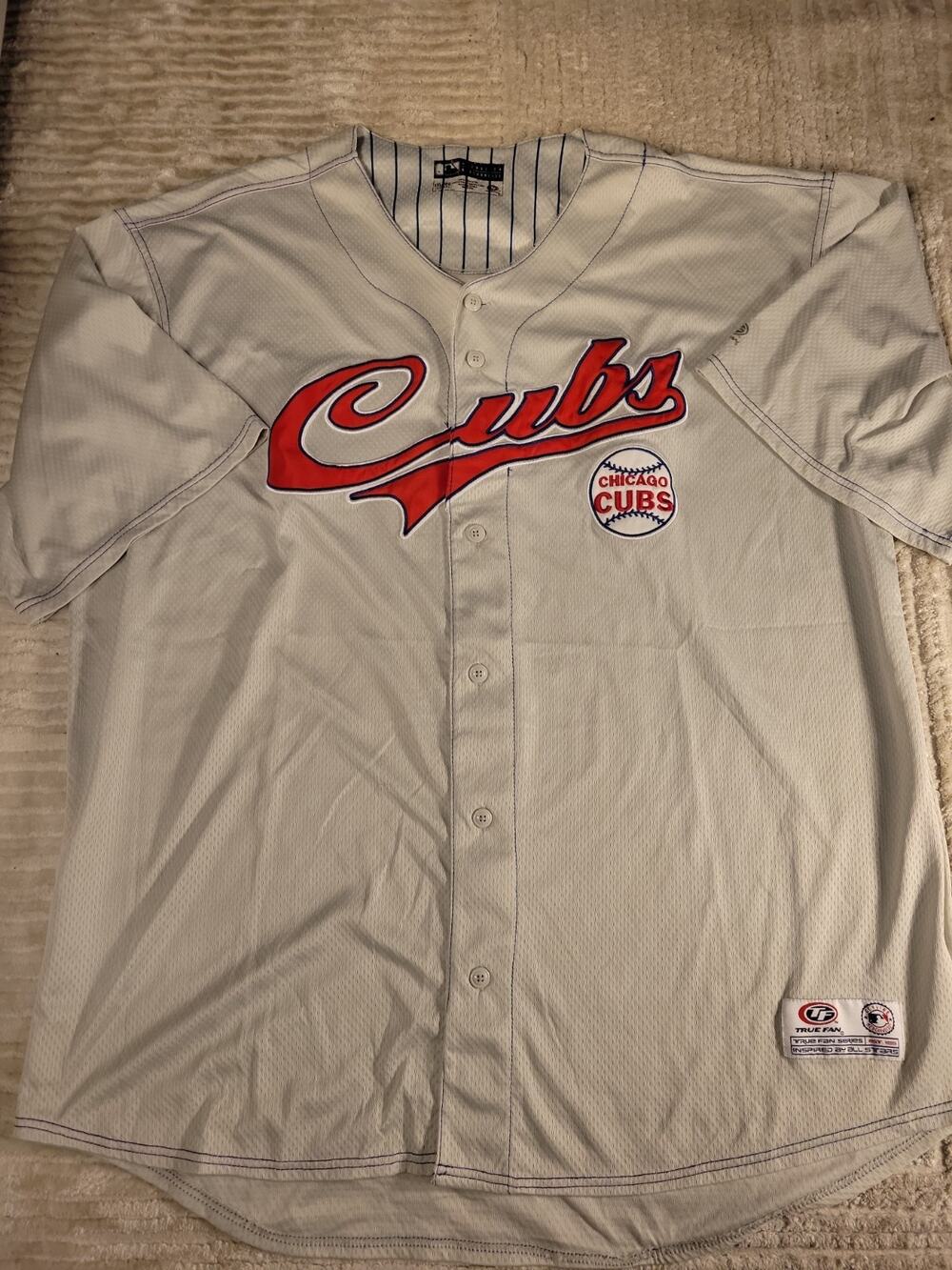 Chicago Cubs Jersey Baseball MLB Mens Size 2XL XXL Adult Button Up Lightweight